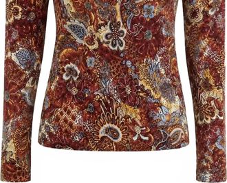 Marie Oliver Womens Long Sleeve Top In Brown/multi Hazel