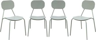 Sweeek Set of 4 aluminium garden chairs grey 57x51x84 cm - Avelia