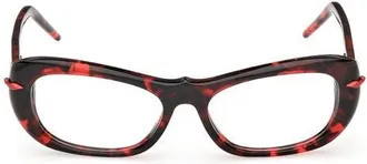 Christian Louboutin 53mm Geometric Optical Glasses in Red Havana at Nordstrom