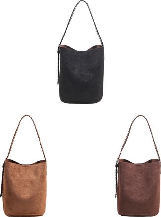 Generic Kexpery Faux Suede Bucket Bag for Women and Girls with Adjustable Shoulder Strap Spacious Shoulder Bag for Outing, Daily Work
