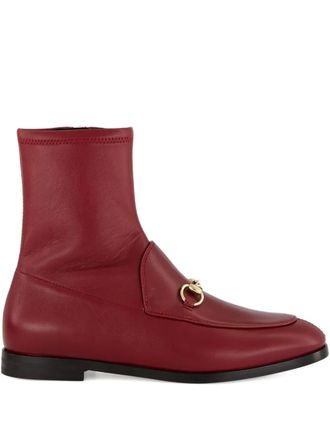 Gucci Jordaam horsebit leather boots - women - Calf Leather/Calf Leather/Calf Leather - 36.5 - Red