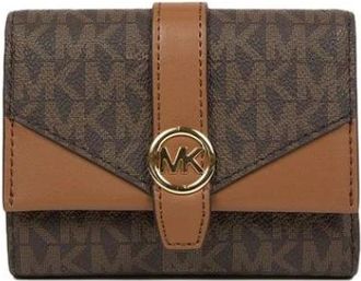 Michael Kors Cartera Trifold Mediana Greenwich con Logo Signature - Accessories - Mujer - Marr&oacute;n - ONE SIZE