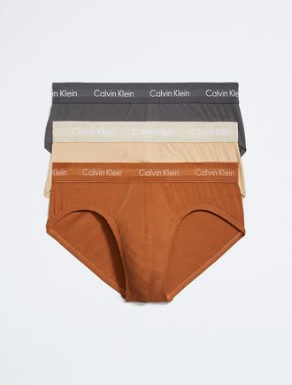 Calvin Klein Mens Cotton Stretch 3-Pack Hip Brief - Multi - XL