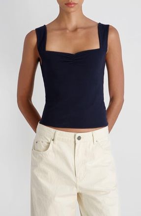 French Connection Maisie Sweetheart Neck Jersey Tank in Marine at Nordstrom, Size X-Large