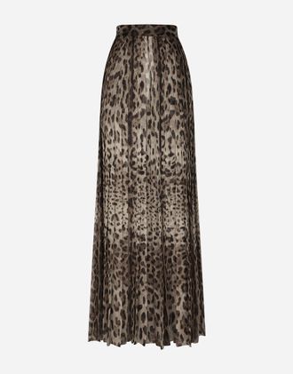 Dolce & Gabbana Leopard-print Chiffon Culottes - Woman Pants And Shorts Animal Print 36