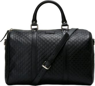 Gucci Micro GG Ssima Boston Bag Black 449646-BMJ1G-1000