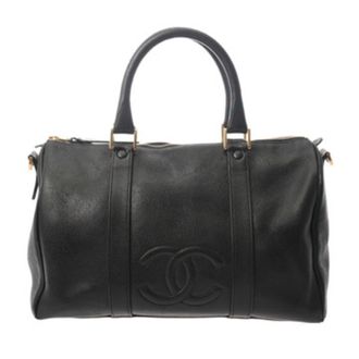 Chanel Black Grained Calfskin Boston Bag (Pre-Owned)