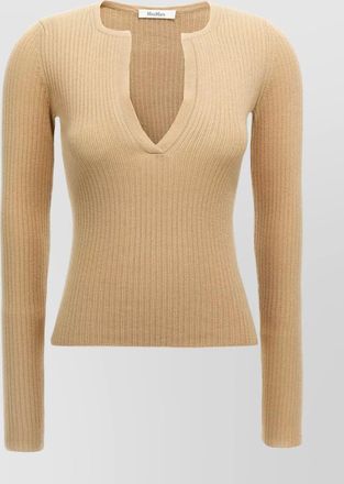 Max Mara silk cashmere v-neck long-sleeve sweater