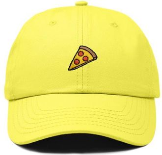 Dalix Pizza Slice Embroidered Dad Hat in Yellow at Nordstrom