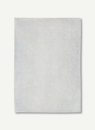 Louis De Poortere Dise&ntilde;o Trammel - Alfombra Estructurada - Fabricada En B&eacute;lgica - Acabado A Mano - Antideslizante Natural - 100% Poli&eacute;ster - Blanco Sauce - 140 X 200 Cm