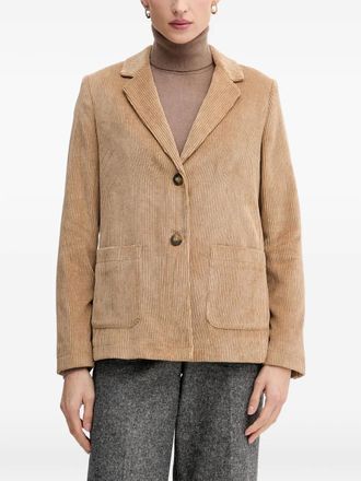Benetton corduroy buttoned blazer - women - Polyester/Polyamide/Elastane/Cotton - 38 - Neutrals