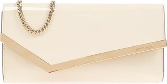 Jimmy Choo London Emmie Clutch - Dames - Clutches - Beige - ONE Size - Leer - Tassen