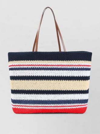 Miu Miu raffia effect tote bag dual handles striped
