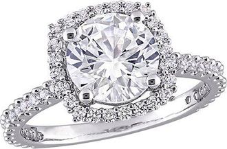 Rina Limor Silver 2.92 Ct. Tw. Lab-Grown Created White Sapphire Halo Ring