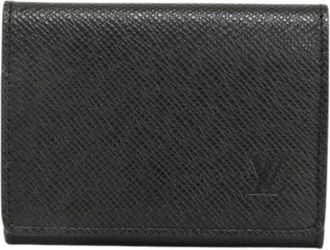 Louis Vuitton Pre-owned Wallets, female, Black, Size: ONE SIZE Pre-owned Envelope Cartes De Visite NM Taiga Card Case