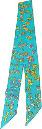 Hermès Foulard Twilly Fish Motif in seta XX secolo - Blu