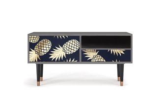 StoryZ Mueble de TV azul y amarillo 1 caj&oacute;n y 1 puerta L 115 cm