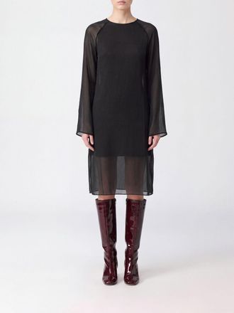 Gimaguas Long-Sleeved Cr&ecirc;pe Midi Tunic with Crew Neck