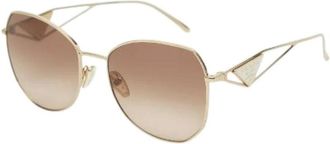 Prada Pre-owned Accessories, female, Yellow, Size: ONE SIZE Pre-owned Metal Full Rim Sunglasses