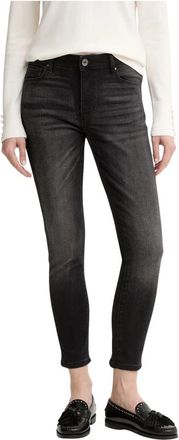 Fracomina Jeans met Versierde Zakken en Witte Strepen - Dames - Cropped Jeans - Zwart - W27 - Katoen - Jeans