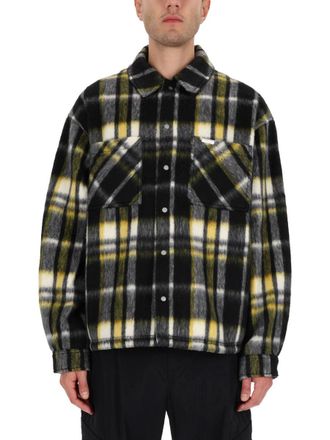 Represent Textured Polyester Overshirt - Black