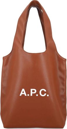 A.P.C. Borsa tote con logo - Marrone