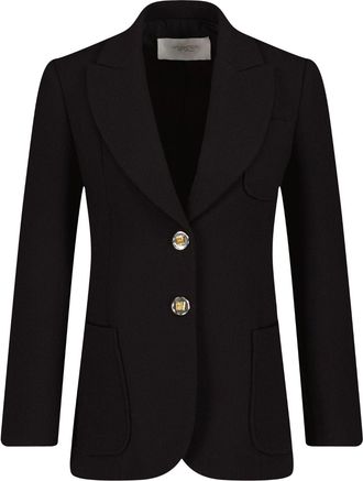 Giambattista Valli wool crepe single-breasted blazer - women - Wool - 44 - Black
