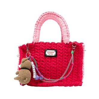 Charles Jeffrey Loverboy LOVERBOY by Charles Jeffrey, Handbags, female, Red, Size: ONE SIZE Logo-Plaque Tote Bag