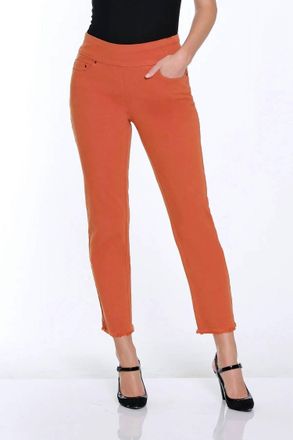 Multiples Fringe Hem Ankle Pant In Spice