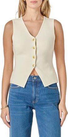 English Factory Button-Up Vest in Cream at Nordstrom Rack, Size X-Small