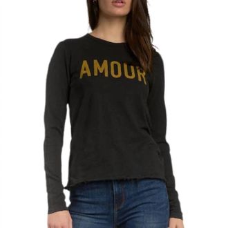 Elan Nina Amour Long Sleeve Shirt In Faded Black