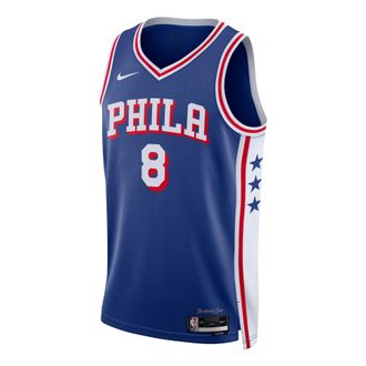 Nike Dri-FIT NBA Paul George Philadelphia 76ers Icon Edition Swingman Jersey Blue Red White DX8620-495