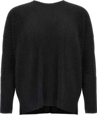 Issey Miyake Black Round Neck T-Shirt