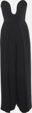 Solace London Black Crepe Bustier Style Wide Leg Anelli Jumpsuit
