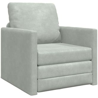 vidaXL Sof&aacute; Cama De Piso Gris Claro 74 X 77 X 81 Cm Terciopelo Vidaxl