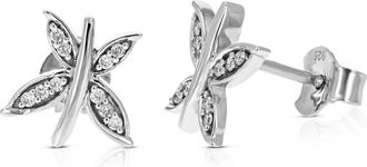 Vir Jewels 1/10 cttw Lab Grown Diamond Composite Earrings in Sterling Silver With Push Backs For Women