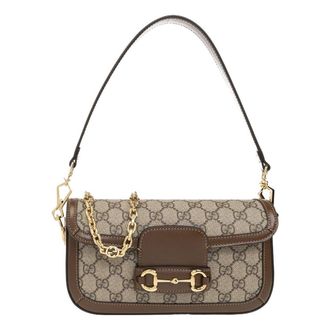 Gucci (WMNS) Gucci Horsebit 1955 Shoulder Bag Beige Ebony 735178-92TCG-8563