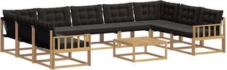 vidaXL Conjunto De Sof&aacute;s De Exterior 10 Uds. Blanco Y Negro Vidaxl