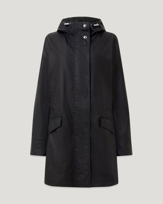 Belstaff Clancy Parka Womens Waxed Cotton Mid Blue Size XS