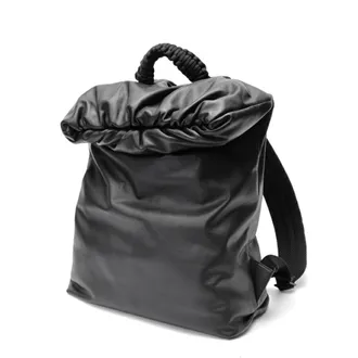 Bottega Veneta Black Leather Backpack (Pre-Owned)