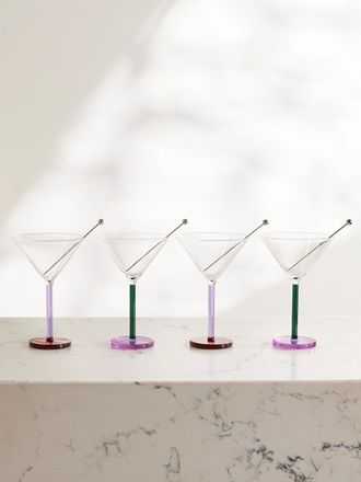 Sophie Lou Jacobsen Set Di Quattro Bicchieri Da Cocktail Piano - Neutri