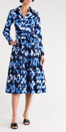 Diane Von F&uuml;rstenberg Regina Long Sleeve Shirtdress in Shibori Links Medium at Nordstrom Rack, Size Xx-Small