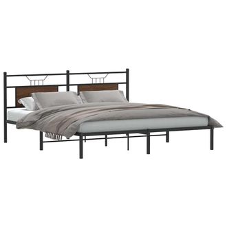Berkfield Home Bed Frame without Mattress Brown Oak 183x203 cm Engineered Wood