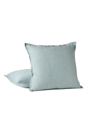 Coyuchi Relaxed Organic Linen Pillow Sham Cover in Pacific Blue Chambray at Nordstrom