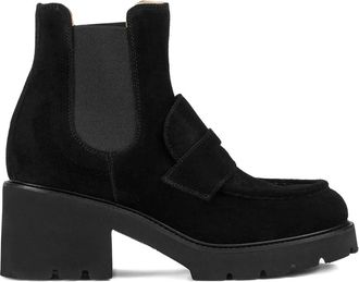 Doucal's elastic-panel ankle boots - women - Calf Suede/Rubber/Leather - 37.5 - Black