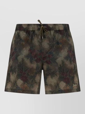 Herno tropical floral ripstop nylon swim shorts