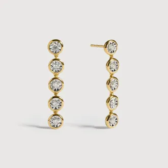 Monica Vinader Gold Diamond Essential Cocktail Drop Earrings Diamond