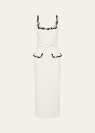 Rebecca Vallance Jacquie Bonded Tweed Midi Dress