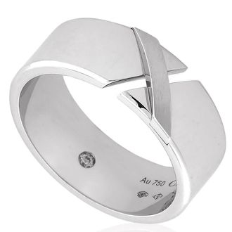 Chaumet Liens 18k White Gold Diamond Wedding Band Ring, Size 58