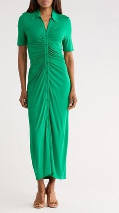 Diane Von F&uuml;rstenberg Zoey Ruched Maxi Dress in Signature Green at Nordstrom Rack, Size Xx-Small
